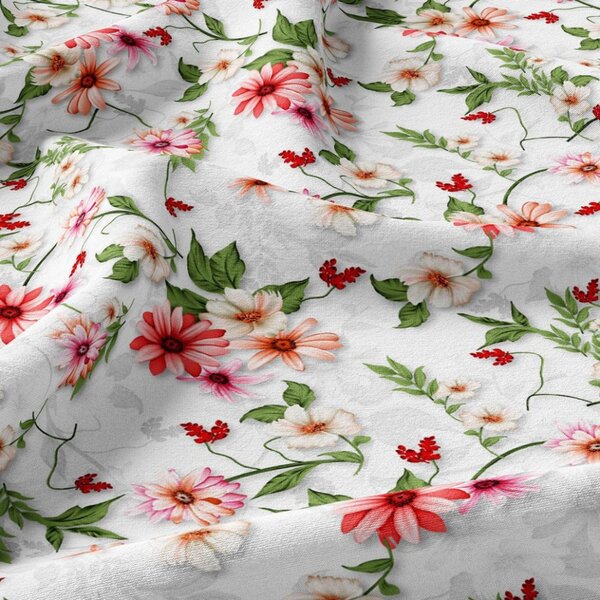 Tessuto fantasia MIGD370 Fiori, altezza 150 cm