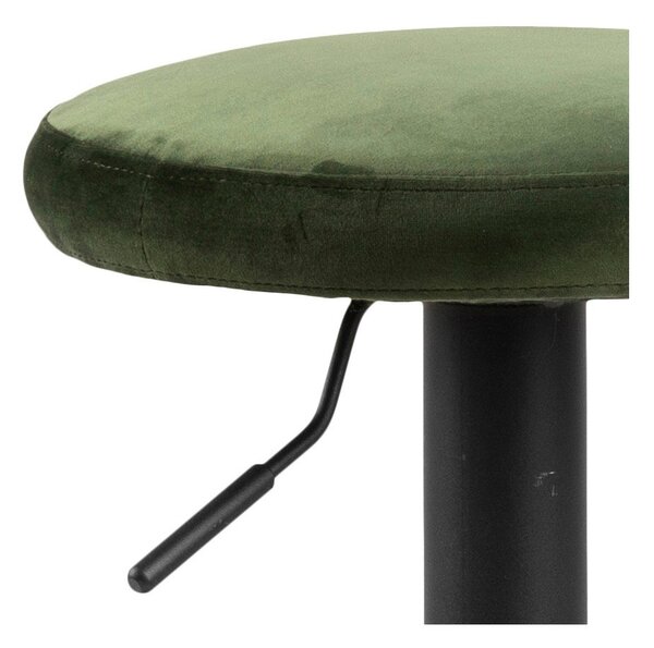 Sedia da bar verde in imbottito con altezza regolabile (altezza della seduta 62 cm) Finch – Actona
