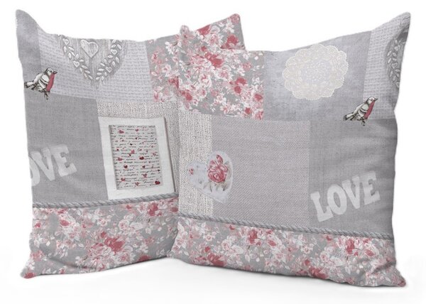 Federa cuscino Romantic shabby 40x40 cm Made in Italy