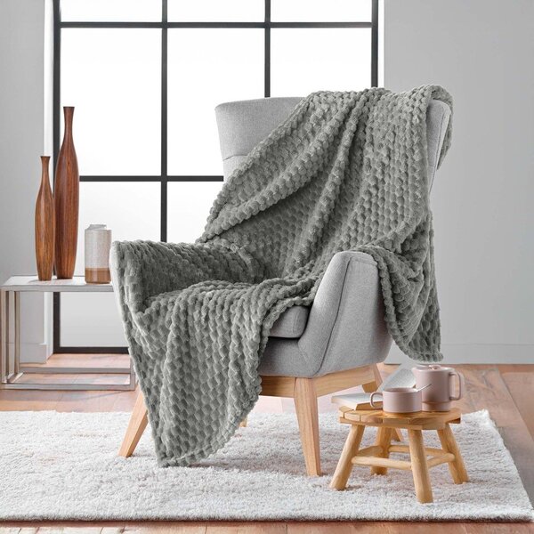 Coperta grigia in microflanella 125x150 cm Mini Frosty – douceur d'intérieur