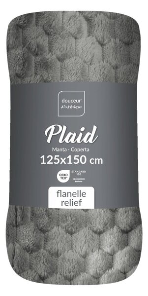 Coperta grigia in microflanella 125x150 cm Mini Frosty – douceur d'intérieur