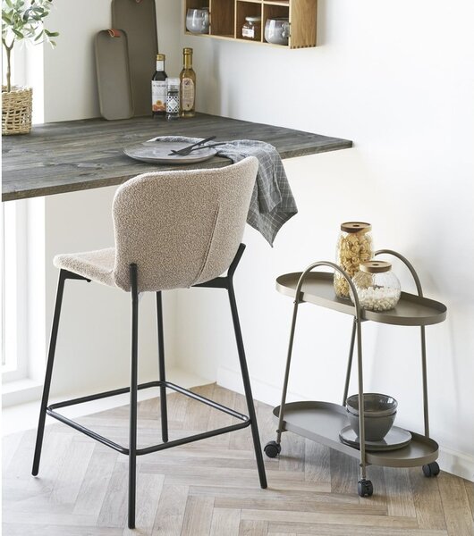 Sgabello da bar beige imbottito (altezza della seduta 65 cm) Maceda – House Nordic