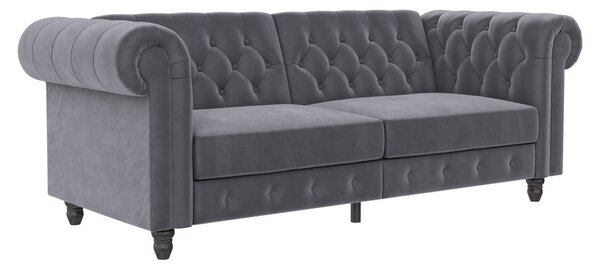 Divano in velluto grigio scuro 236 cm Felix - Støraa