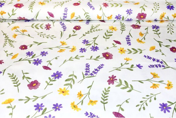 Tessuto cotone al metro - Fiori di primavera, h. 140 cm