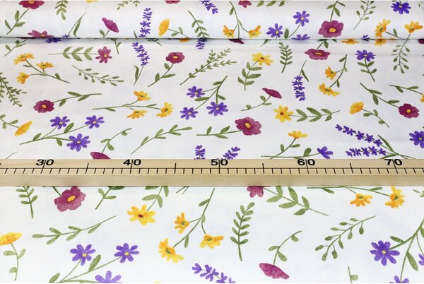 Tessuto cotone al metro - Fiori di primavera, h. 140 cm