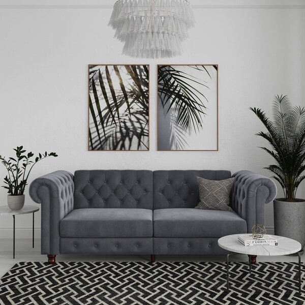 Divano in velluto grigio scuro 236 cm Felix - Støraa