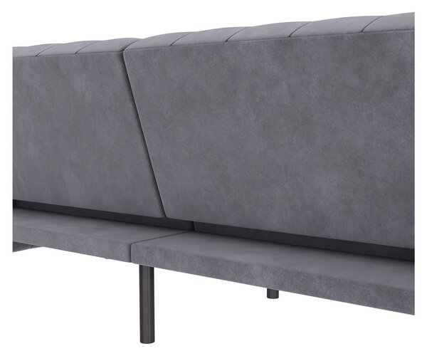 Divano in velluto grigio scuro 236 cm Felix - Støraa