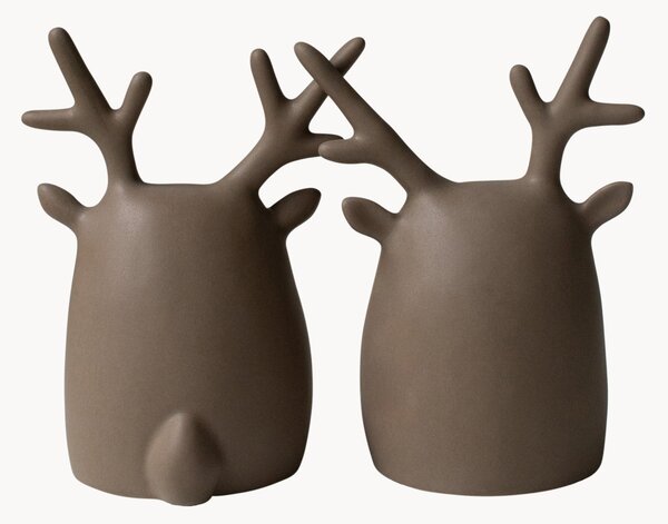 Decorazione natalizia in ceramica Deer Twins 2 pz