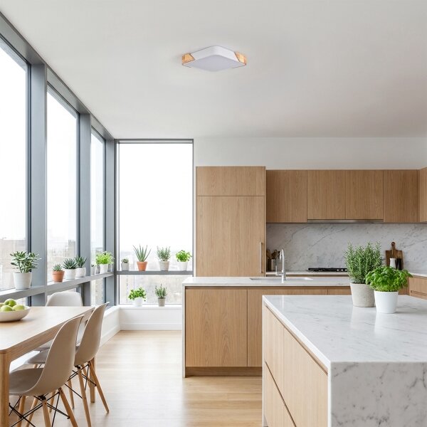 Brilagi - Plafoniera LED PILANA LED/24W/230V rovere/bianco 32x32 cm