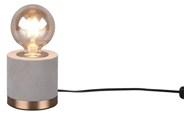 Lampada da tavolo grigia in velluto (altezza totale 11 cm) Judy – Reality