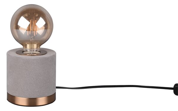 Lampada da tavolo grigia in velluto (altezza totale 11 cm) Judy – Reality