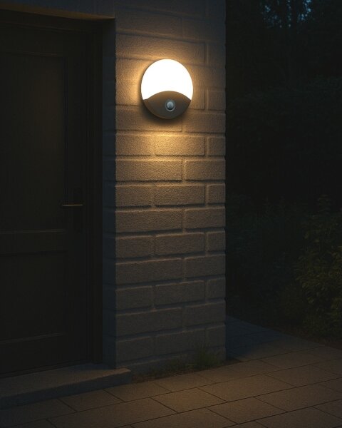 Lampada da parete LED per esterni con sensore di movimento, LED/18W/230V, IP44, bianca