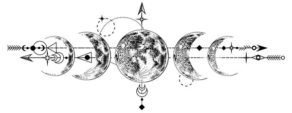 Carta da parati Disegno della luna, Carta da parati Moderno, Carta da parati popolare, t00689 - Tapeko.it