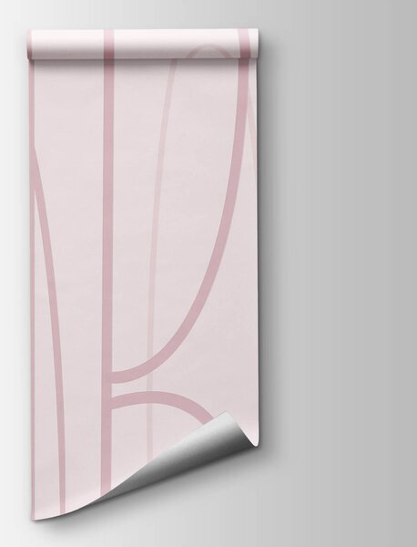Carta da parati Sfondo rosa e bianco con delle linee, Carta da parati lastrazione, Carta da parati popolare, t00669v2 - Tapeko.it