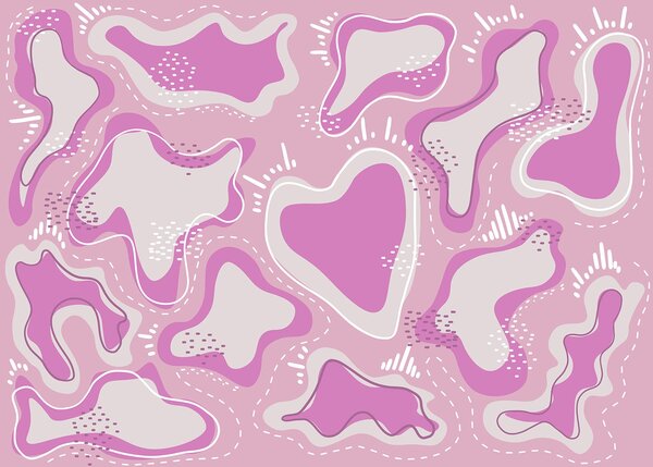 Carta da parati Forme rosa e bianche, Carta da parati lastrazione, Carta da parati popolare, t00715v1 - Tapeko.it