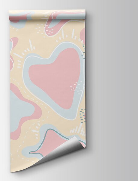 Carta da parati Forme rosa e blu, Carta da parati lastrazione, Carta da parati popolare, t00715v4 - Tapeko.it