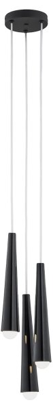 Argon 6103 - Lampadario su filo HOLLYWOOD 3xE14/7W/230V nero
