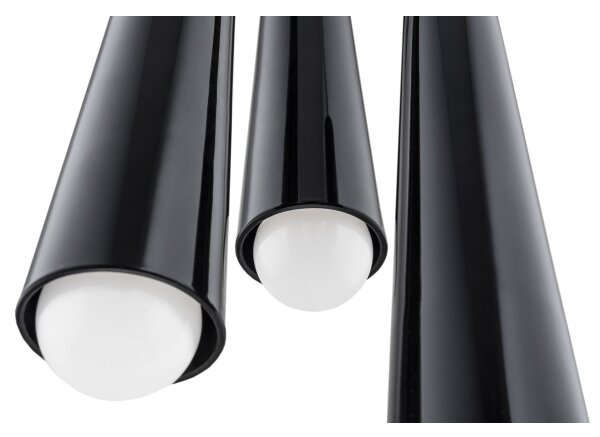 Argon 6103 - Lampadario su filo HOLLYWOOD 3xE14/7W/230V nero