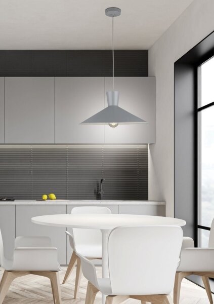 Lampadario su filo ELISTA 1xE27/60W/230V grigio