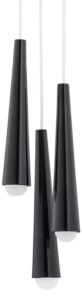 Argon 6103 - Lampadario su filo HOLLYWOOD 3xE14/7W/230V nero