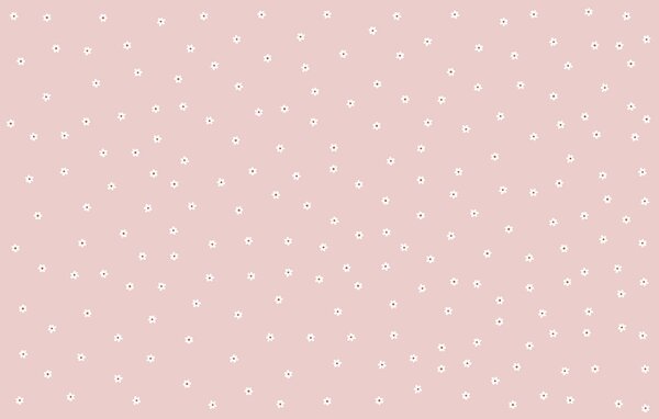 Carta da parati Sfondo rosa con fiori bianchi, Carta da parati Floreale, Carta da parati popolare, t00711v2 - Tapeko.it