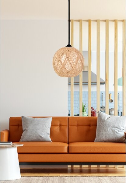 Lampadario su corda JUTE 1xE27/60W/230V beige
