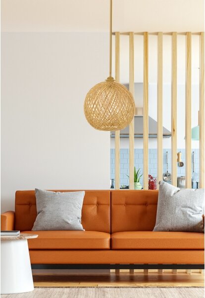Lampadario su corda JUTE 1xE27/60W/230V beige