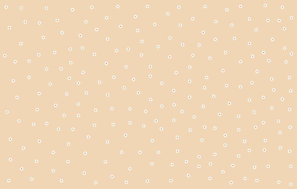 Carta da parati Motivo di piccoli fiori bianchi su sfondo color cuoio, Carta da parati Floreale, Carta da parati popolare, t00711v1 - Tapeko.it
