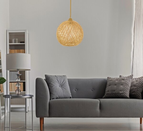 Lampadario su corda JUTE 1xE27/60W/230V beige