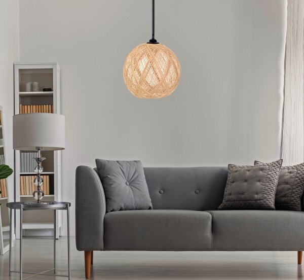 Lampadario su corda JUTE 1xE27/60W/230V beige