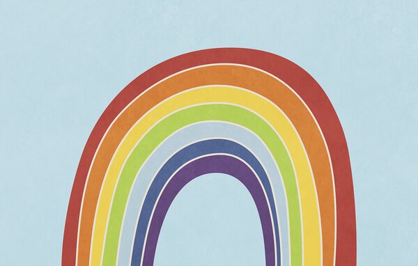 Carta da parati Arcobaleno su sfondo blu, Carta da parati Cielo, Carta da parati popolare, t00722v1 - Tapeko.it
