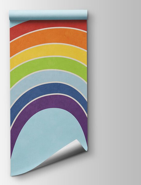 Carta da parati Arcobaleno su sfondo blu, Carta da parati Cielo, Carta da parati popolare, t00722v1 - Tapeko.it