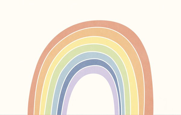 Carta da parati Arcobaleno su sfondo bianco, Carta da parati Cielo, Carta da parati popolare, t00722v2 - Tapeko.it