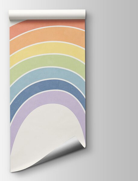 Carta da parati Arcobaleno su sfondo bianco, Carta da parati Cielo, Carta da parati popolare, t00722v2 - Tapeko.it
