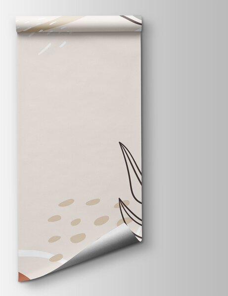 Carta da parati Disegno floreale colorato su sfondo bianco, Carta da parati design, Carta da parati popolare, u73824 - Tapeko.it