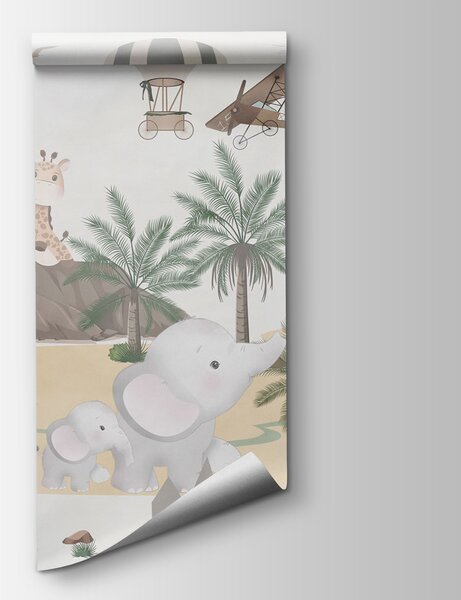 Carta da parati Murale di animali e aerei, Carta da parati per Bambini, Carta da parati popolare, u95899 - Tapeko.it