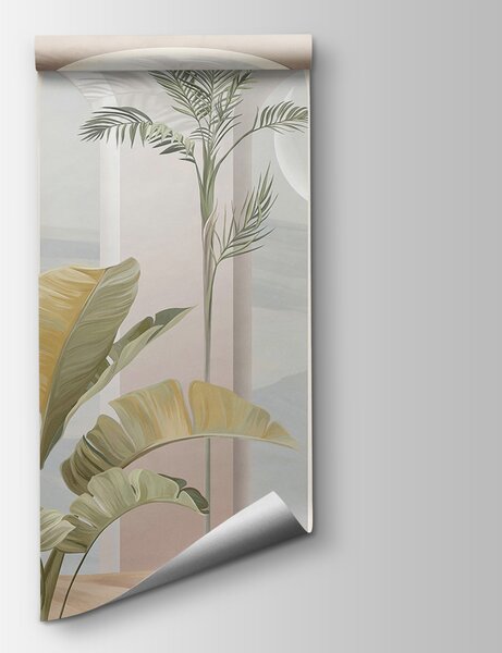 Carta da parati Murale di una stanza con palme, Carta da parati 3d, Carta da parati popolare, u96402 - Tapeko.it