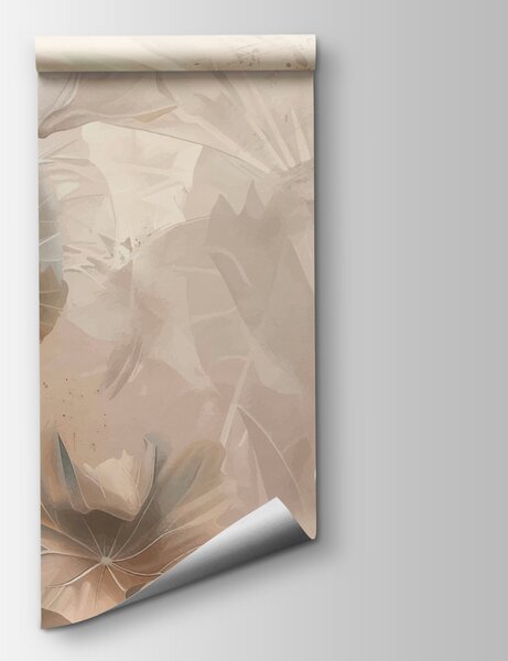 Carta da parati Un primo piano di fiori, Carta da parati Foglie 3D, Carta da parati popolare, w07895 - Tapeko.it