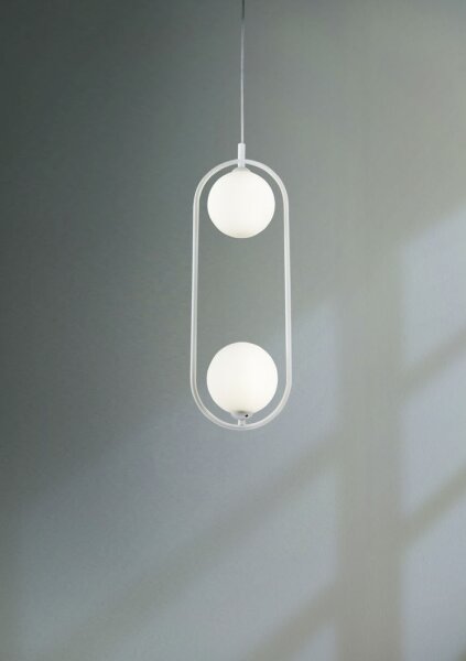 Maytoni MOD013PL-02W - Lampadario a sospensione con filo RING 2xG9/25W/230V bianco