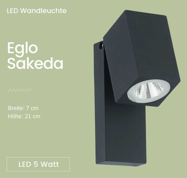 Lampada da parete per esterni Sakeda antracite