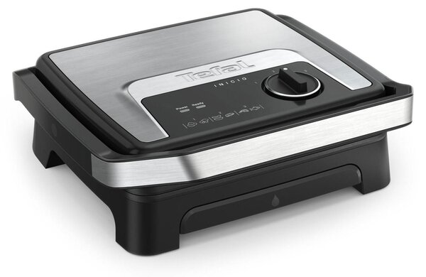 TEFAL Inicio Adjust GC272D10, Nero, Acciaio inox, Rettangolare, Comando rotante, Griglia di cottura, 290 x 260 mm, 1 zona(e)