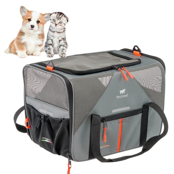 Ferplast Voyager Carrier, trasportino per cani e gatti, max. 15 kg, grigio