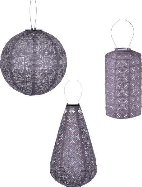 LUMIZ Illuminazione da giardino - Luci da esterno - Set viola - 3 pezzi - Lampada solare -