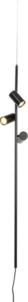 QAZQA - Lampada a sospensione moderna I lampada a sospensione I lampada a sospensione nera con interruttore a pedale 3 luci - Jeana Luxe I soggiorno I camera da letto - acciaio allungato - LED adatto GU10