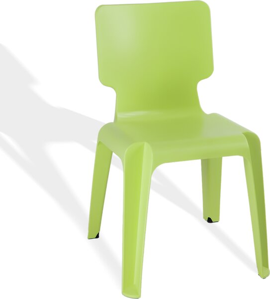 Sedia impilabile, sedia da giardino in plastica verde chiaro, resistente agli agenti atmosferici, Wait