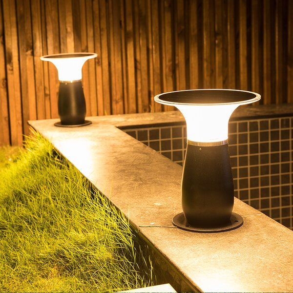Luce solare da giardino 29 cm Lampada solare di potenza Duo Colour Luce da giardino moderna a batteria Luce solare luminosa da esterno