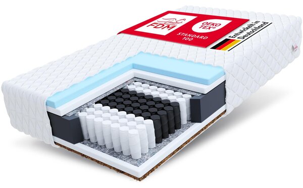 Materasso a molle insacchettate FDM Calmera Max, 90x200 cm, materasso a 7 zone, alta elasticità