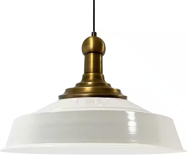 Lampada a sospensione in metallo Ø41 cm, bianco interno bianco, E27, lampada vintage