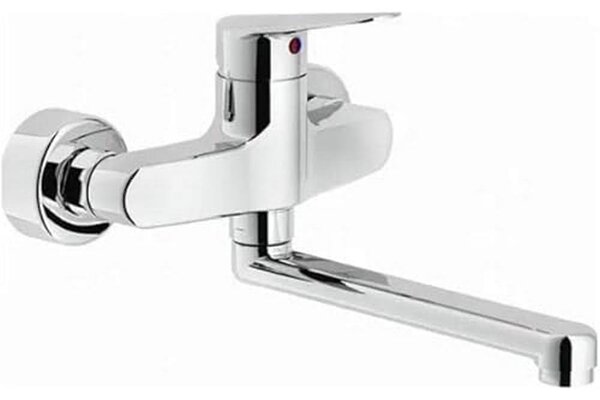 Armatur Nobili ital00115/-0, miscelatore per cucina, montaggio a parete, finitura cromata