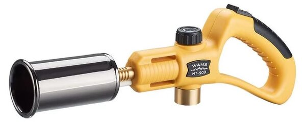 Fornello a gas portatile - Bruciatore a fiamma - Propano - Accensione integrata - Funzionamento manuale - Riutilizzabile - Giallo